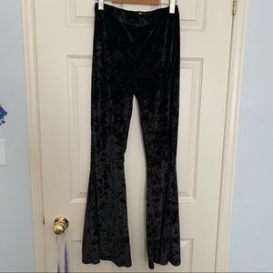 Crushed velvet bell bottoms